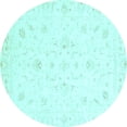 thumbnail image 1 of Ahgly Company Indoor Round Oriental Light Blue Traditional Area Rugs, 6' Round, 1 of 4