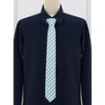 thumbnail image 2 of CORBATA DE LINO ESTILO CHIC PARA HOMBRES, AUTOATADA, RAYADA, SLIM, PARA OCASIONES DE NEGOCIO Y CASUAL, AZUL CIELO, TALLA ÚNICA, 2 of 5