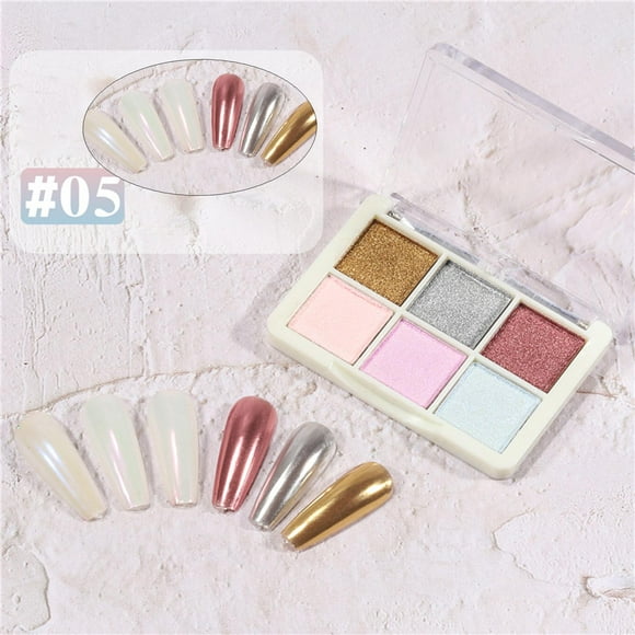 Polvo de uñas holográficos 6 colores Salvador