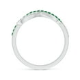 thumbnail image 2 of ANGARA Natural Encrusted Emerald and Diamond Infinity Knot Ring in 14K White Gold for Women (Size-1.3mm) | May Birthstone, Birthday, Anniversary, Jewelry Gift for Women | Natural Emerald Ring, 2 of 7