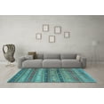 thumbnail image 3 of Ahgly Company Indoor Round Southwestern Light Blue Country Area Rugs, 3' Round, 3 of 4