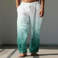 thumbnail image 1 of Pantalones largos para hombre, cintura elástica, transpirables, cómodos, suaves, informales, de playa, de poliéster., 1 of 5