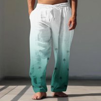 Runfenguu Men'S Pants Cargo Pants Men'S Elastic Waist Blended Breathable Comfortable Soft Beach Casual Trousers Full Length Pants Motorcycle Pants