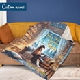 thumbnail image 3 of Lotusprinthandmade Personalized Just A Girl Who Loves Books Fleece Blanket 2 Sizes (Made in US) (60"x50"), Custom Book Lover Cozy Throw, 3 of 6