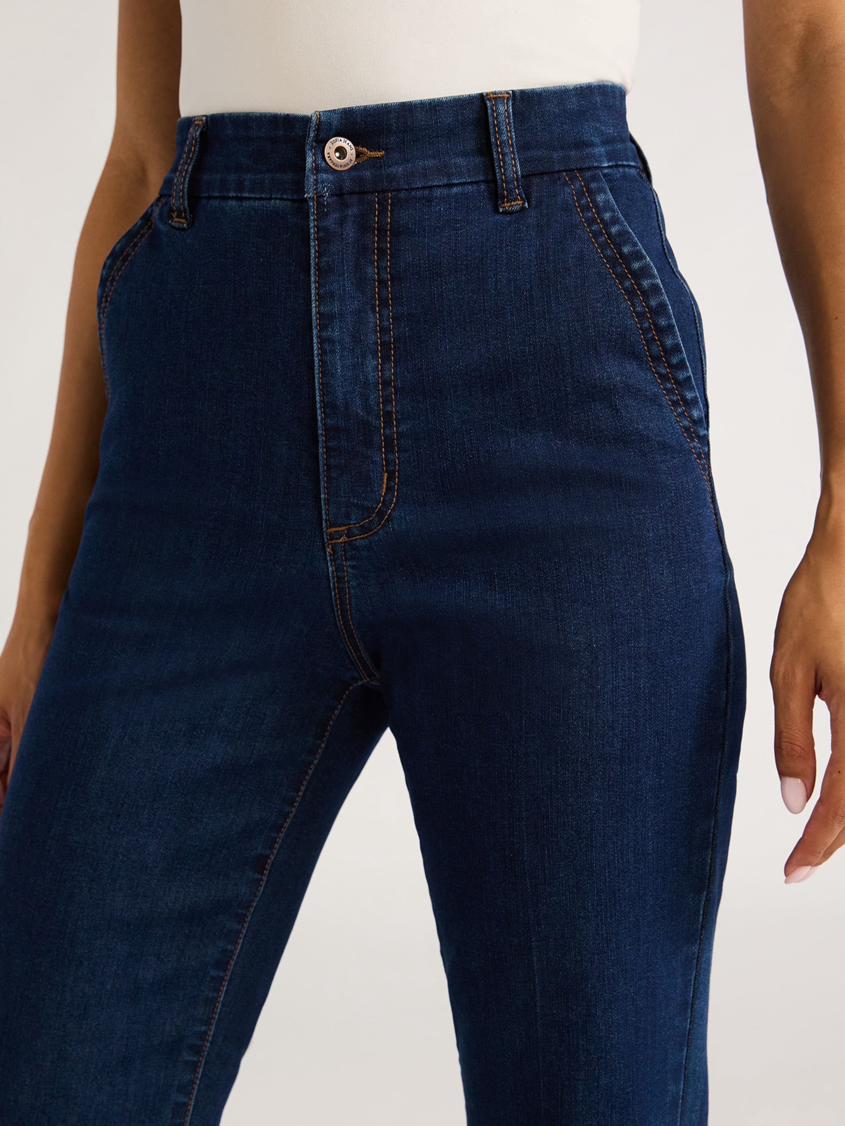 Sofia Jeans Women's Flare Trouser High-Rise Jeans, 30.5" inseam