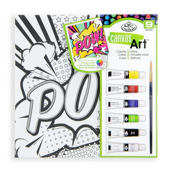 Royal & Langnickel Canvas Art™ 9pc Acrylic Painting "Pow!" Art Set