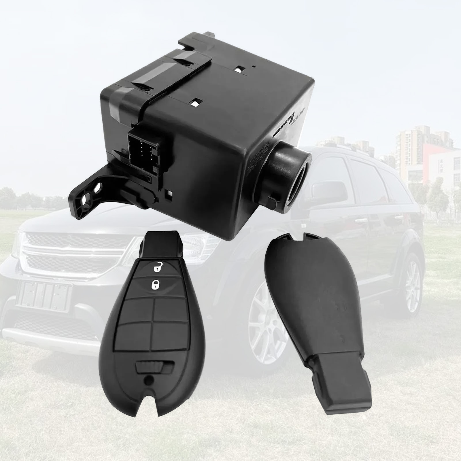 ARCADORA Ignition Switch Node Module for Dodge 08-10 w 2 Keys Durable Black Plastic Easy Replace 68210155AB Tested