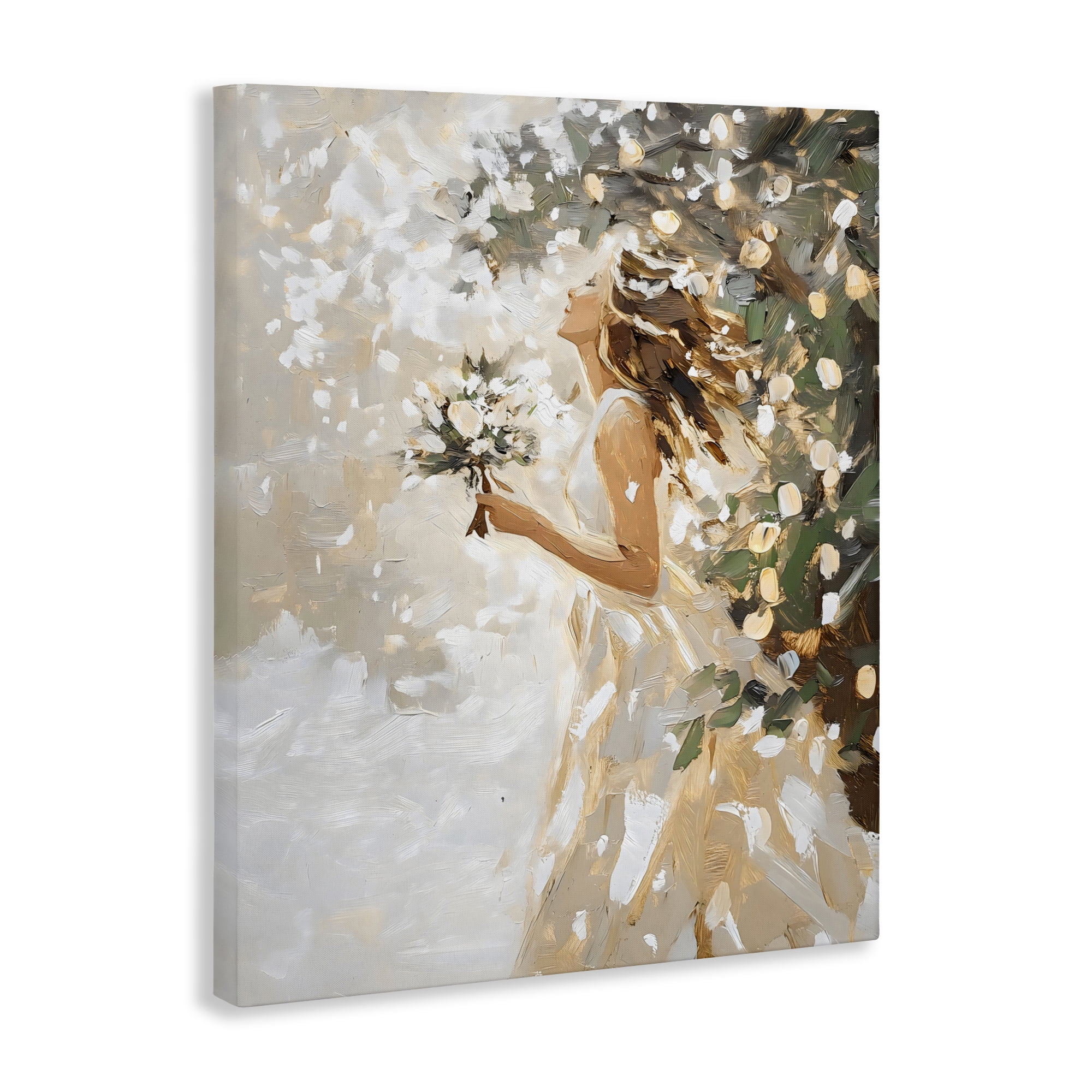 Soft White Snow Flurry Canvas Wall Art, design by LSR Design Studio