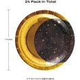 thumbnail image 2 of Gold Metallic Foil Star and Moon Paper Plates for Galaxy Theme Party Tableware Set Starry Night Outer Space Birthday Party Table Decorations Twinkle Twinkle Little Stars (24, Gold), 2 of 3