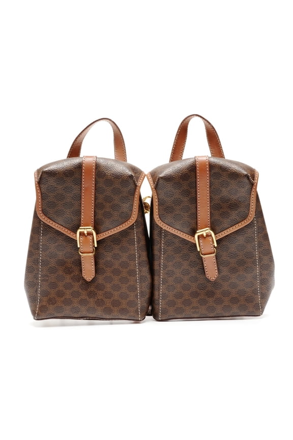 Pre-Owned Celine Macadam Twin Backpack/Daypack, Brown, WS25608