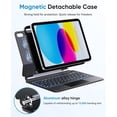thumbnail image 3 of Detachable Keyboard Case with Floating Cantilever Stand for iPad 10th/11th Gen A16, 7-Color Backlight & Smart Trackpad，Black, 3 of 9