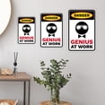 thumbnail image 2 of Portrait Round Plus Danger Genius At Work Wall or Door Sign | Easy Installation | Funny Novelty Imitation Warning Signs -Small, 2 of 6