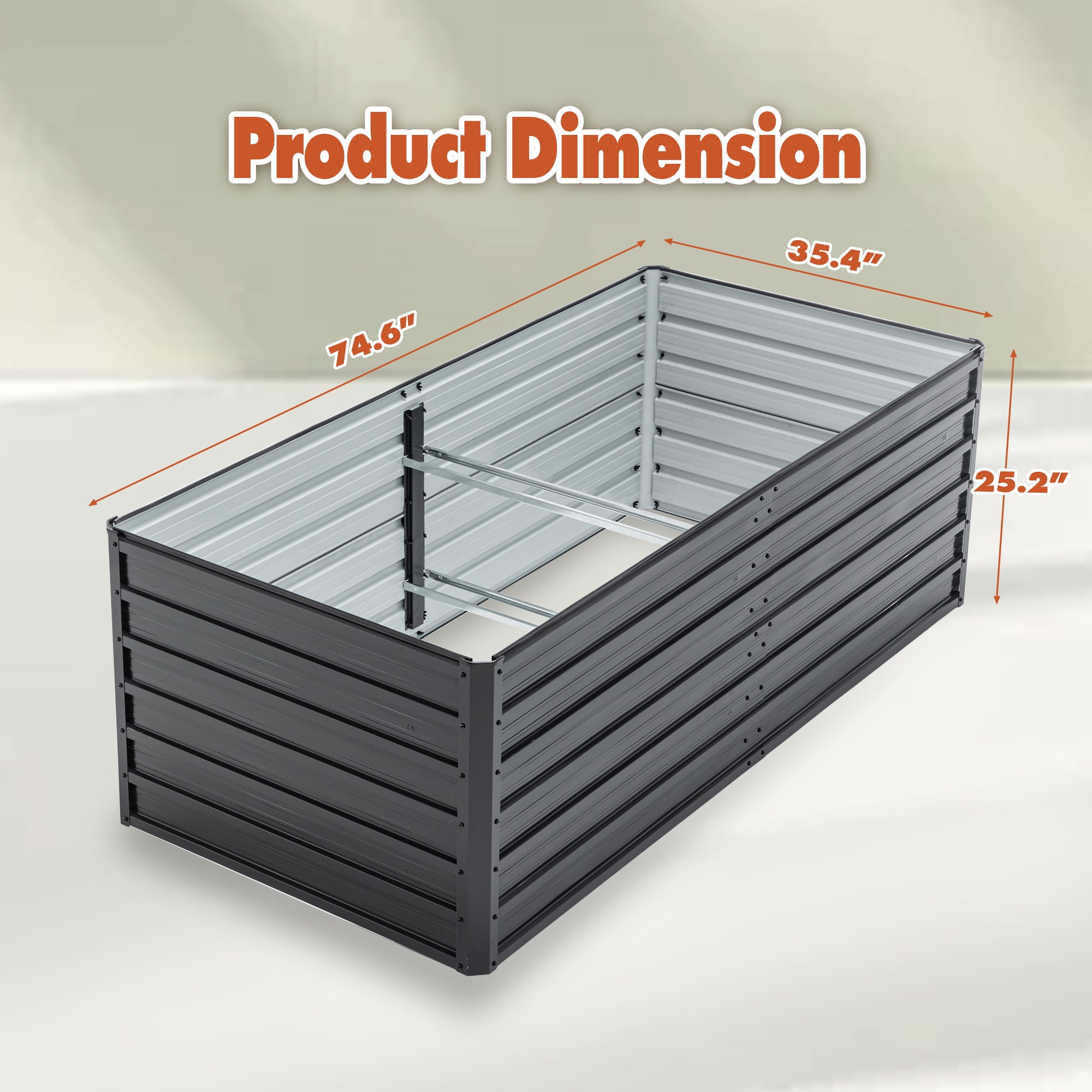 Metal Raised Garden Bed, Seizeen 6×3 ×2 ft Planter Box for Outdoor, Green Galvanized Raised Planter for Vegetables Flower Fruits, Large Gardening Plant Box for Patio