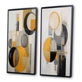 thumbnail image 3 of Designart "Retro Possibility Circular Energy II" Modern Geometric Framed Wall Art Set Of 2 - Modern Yellow Framed Canvas Set For Living Room Decor, 3 of 6