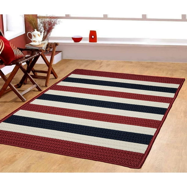 Furnishmyplace Patriotic Stripe Red/White/Blue 100 Polypropylene