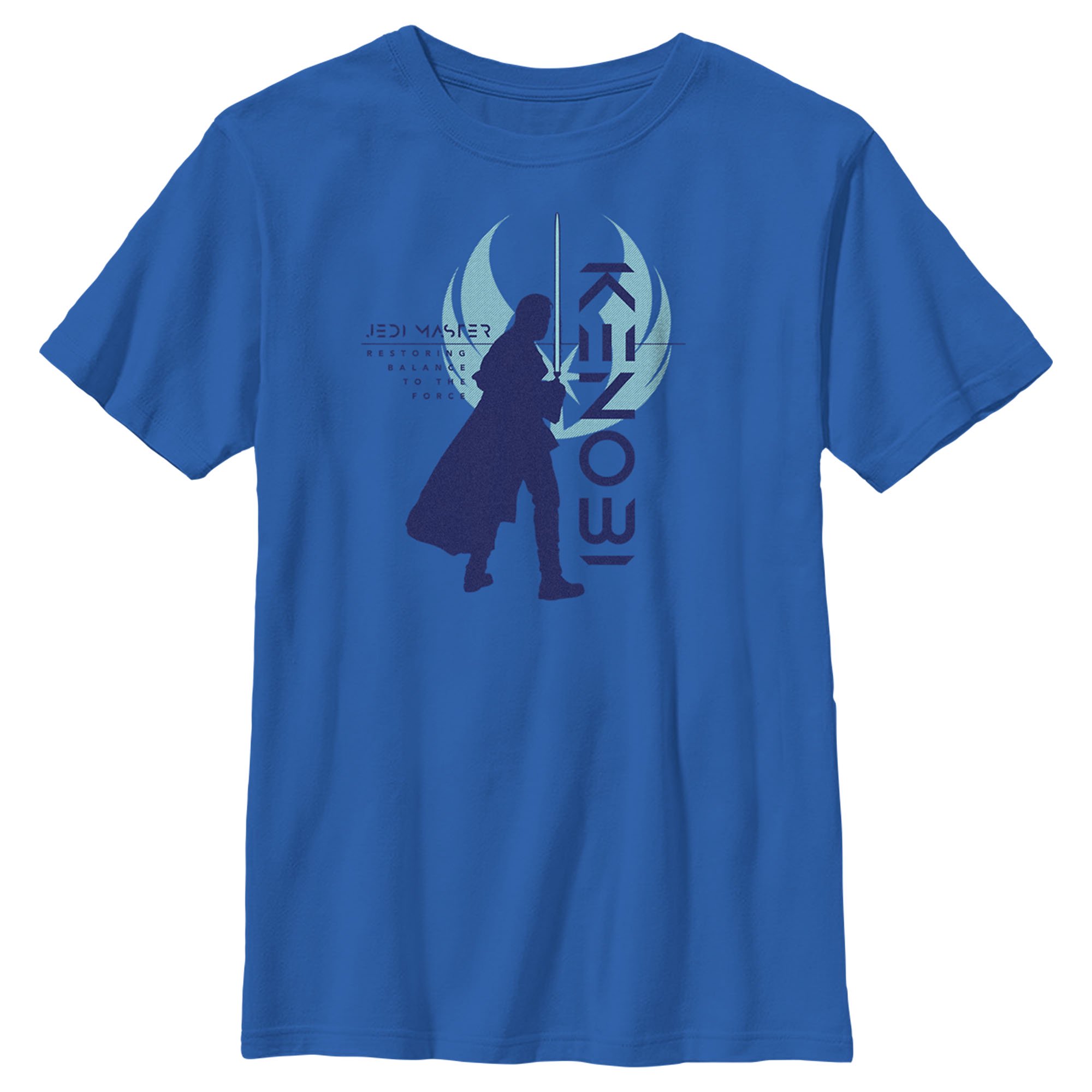 Boy s Star Wars: Obi-Wan Kenobi Restoring Balance Kenobi Silhouette Graphic Tee Royal Blue Medium