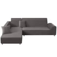 thumbnail image 5 of TOPCHANCES L-Shape Sofa Covers, Sectional Sofa Couch Covers with 2pcs Pillowcases, Stretch Sofa Slipcovers for L-Shape 3+4 Seaters ( Grey ), 5 of 5