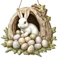 thumbnail image 7 of Ostern Türschild Osteranhänger Holz Osterdeko Zum Hängen Bunt Frühlingsdeko Mit Osterhase Frohe Ostern Tolle Osterdeko Osterhasen Kaninchenbau Türschild Für Haustüren Wände, 7 of 7