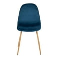thumbnail image 6 of LumiSource Natural Wood Metal, Blue Velvet Pebble Chair - Set of 2, 6 of 7