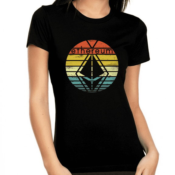 Vintage Ethereum Shirt for Women Ethereum Logo Crypto Shirt Ethereum Gift ETH Womens Retro Ethereum Shirts
