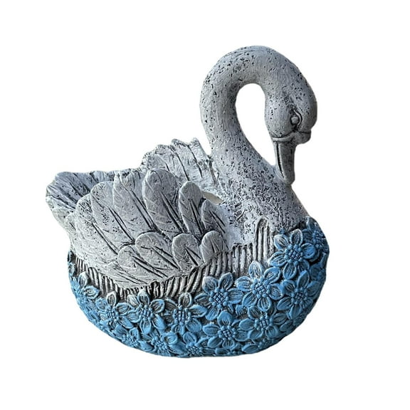 Zxpjkyu Loviver Swan Flowerpot Plant Pot Flower Pot Garden Decoration Outdoor 20x14x19cm