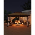 thumbnail image 1 of Historyli Carpa plegable de 3,6 x 3,6 m, con mosquitera y sacos de arena para fiestas, color caqui, 1 of 9