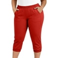 thumbnail image 2 of Ihhxva Women's Plus Size Capri Pants 3/4 Length Elastic Waist Pockets Stretchable Straight-Leg Summer Casual Lounge XL-5XL, 2 of 9