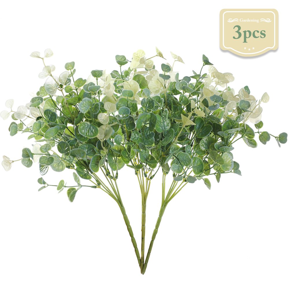 Bangcool Artificial Plant Faux Greenery Plant Indoor Fake Stems Leaves