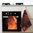 Coaee Magma Fire Black Dragon for Waffle Towels Dish Towels for Kitchen