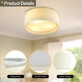 thumbnail image 2 of LEDET 15.7 in. White Ceiling Light Rattan Weaving Shade Home Decor Pendant Lamp, 2 of 8