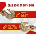 thumbnail image 5 of Chain Load Binder Kit - 3/8" - 1/2" Quick Ratchet Folding Load Binder with Grab Hooks 12,000 lbs WLL & 3/8" X 20' G70 Transport Tow Chain 6,600 lbs WLL Tie Down for Hauling, Towing, 5 of 17