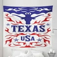 thumbnail image 1 of Western Tapestry, Texas Biggest Producer Cattle Sheep Live Music Capital Symbol of Art, Fabric Wall Hanging Decor for Bedroom Living Room Dorm, 5 Sizes, White Indigo Vermilion, by Ambesonne, 1 of 1