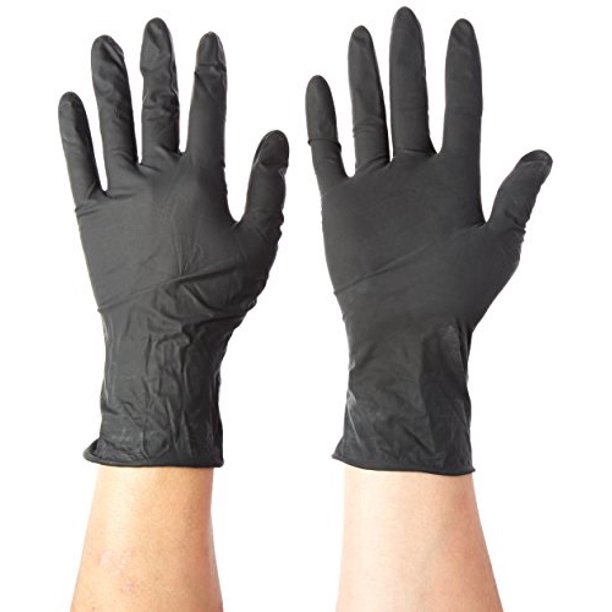 Dynarex Black Latex Exam Gloves, PowderFree, Small, Box/100 Walmart
