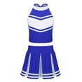 thumbnail image 1 of TiaoBug Ensemble de Cheerleading 2 Pcs pour Filles Sans Manches avec Jupe Plissée Bleu 12, 1 of 6