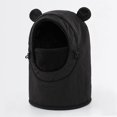 thumbnail image 7 of Lispipm Kids Ski Balaclavas for Boys Girl Cute Bear Ears Adjustable Warm Hood Neck Gaiter Toddler Windproof Skiing Sports Hat Black 4-9 Years, 7 of 7