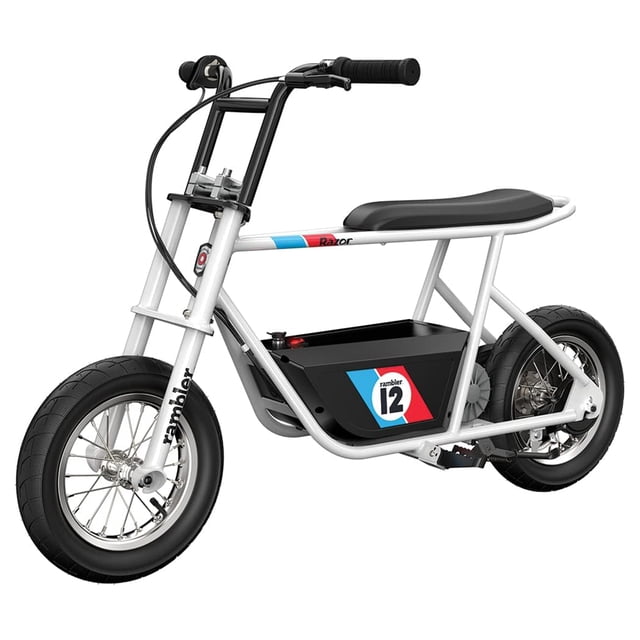 Razor Rambler 12 Vélo Électrique Rétro, 13 Ans et Plus, 14 Mi/h, Autonomie de 40 Min, Max 170 lb, Blanc