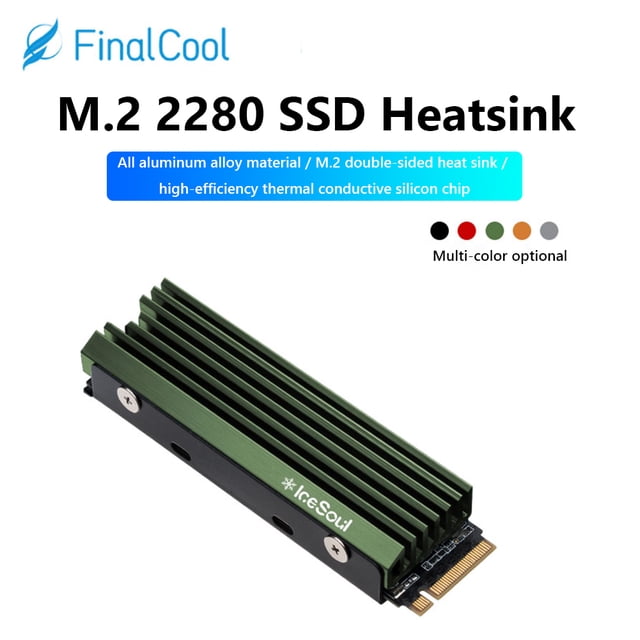 FinalCool IceSoul 08 Disipador de calor de aleación de aluminio M.2 NVME NGFF 2280 SSD Radiador Universal Accesorios Electrónicos