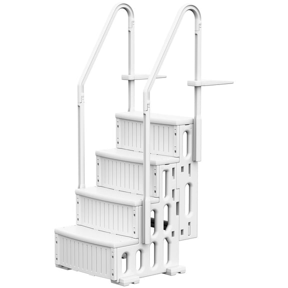 Homall Pool Ladder with Anti-Slip Steps, Heavy Duty Swimming Pool Stairs for Indoor & Outdoor, Safety Handrails Included, White