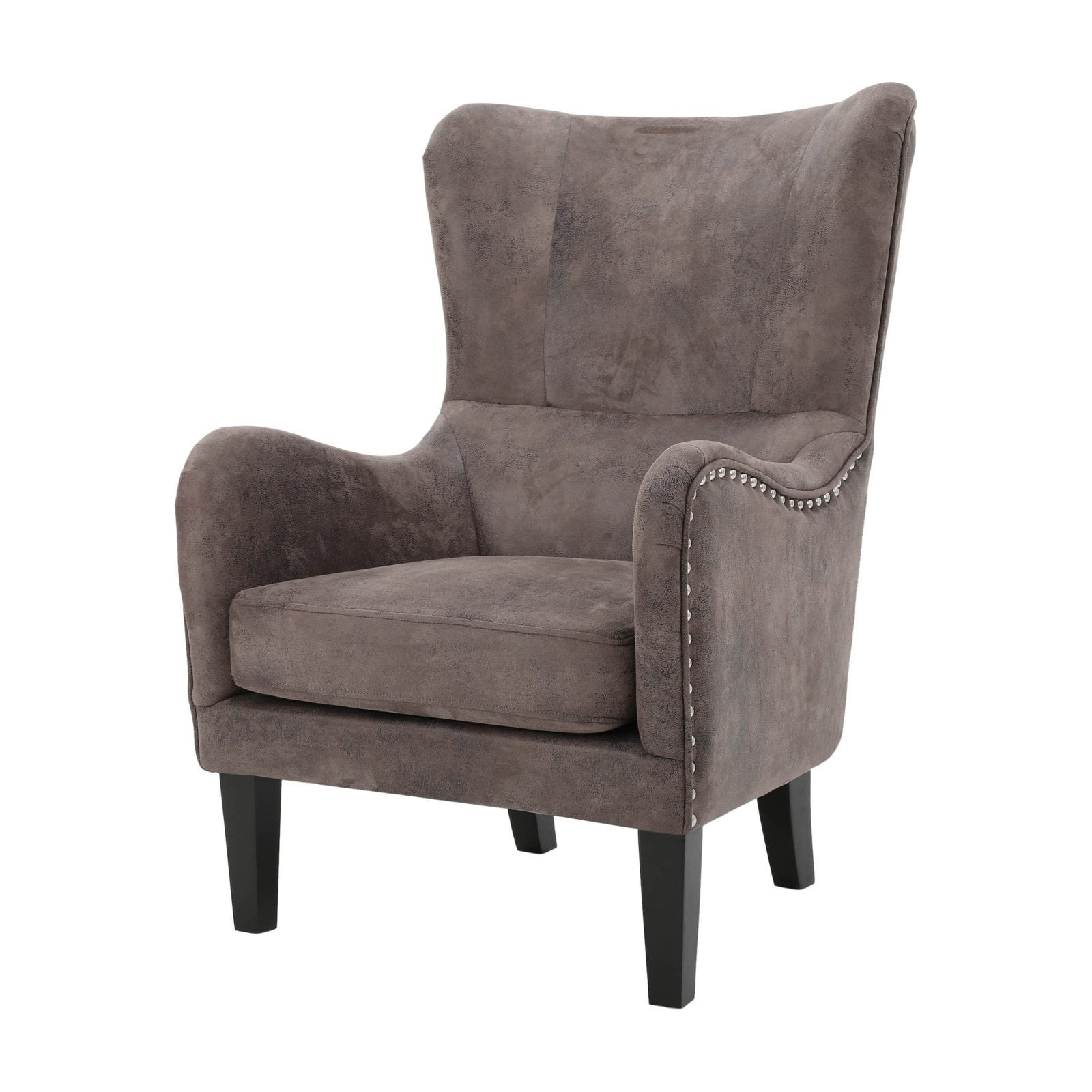 Lorenzo Upholstered High Back Studded Accent Chair - Walmart.com