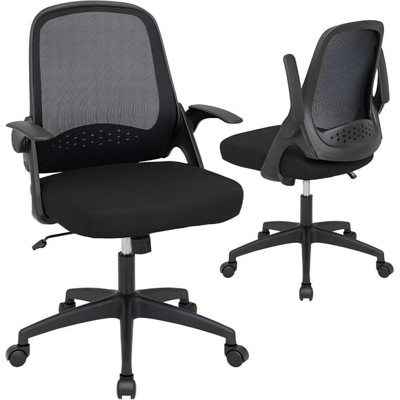 Ergonomic Office Task Chair with Tilt Tension Backrest and Flip-up Armrests, Height Adjustable Swivel Executive Desk Chair for Home Study Conference Room