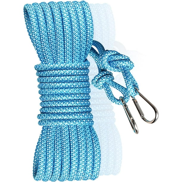 Polyester Washing Line Rope, 15m Heavy Duty Clothes Line Multipurpose Soft  Braided 8mm Travel Clothes Line with 2 Hooks