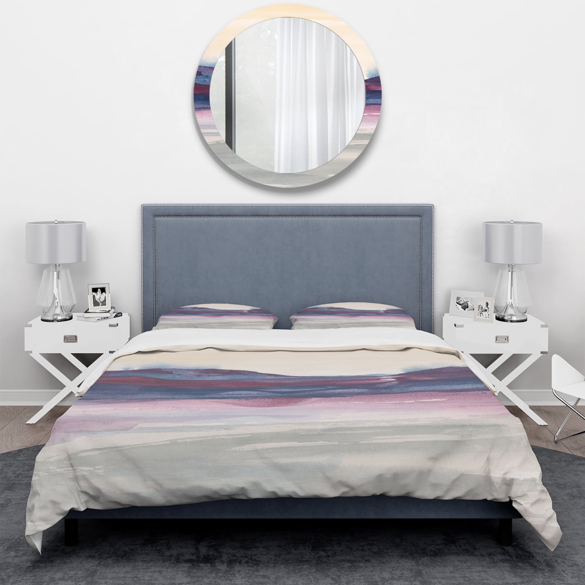Designart 'Purple Rock landscape II' Geometric Duvet Cover Set