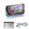 thumbnail image 2 of Projection Alarm Clock for Bedroom 7-inch RGB Colorful LED Digital Clock with Mirror Surface 6-level Brightness Dimmer USB Snooze Function 12/24H 11 Colors 180 Degrees Projector on Ceiling, 2 of 7