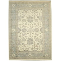 Floral Cream 10X14 Traditional Oushak Oriental Rug