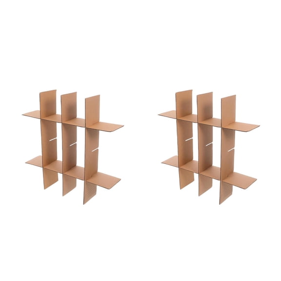 Khaki Grid Design Paper Dividers for Safe Glassware Transport