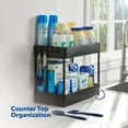 thumbnail image 5 of Rack Organizer for Cabinet, Spice Cabinet Organizers, Cabinet Size Need:15'' Highx15.4'' Deepx8.5'' Wide,Each Tier Hold 10 Spice Jar - 2 Tier, Black, 5 of 6