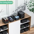 thumbnail image 4 of Plastic Storage Baskets with Lid-Plastic Storage Containers Stackable Storage bins: Storage Baskets for Organizing Shelves Drawers Desktop Closet Playroom Classroom Office, 8Pack-Black10.2x7.2x4.1Inch, 4 of 7