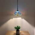 thumbnail image 6 of Tiffany Blue Stained Glass Dragonfly 12-Light LED Pendant Lights for Dining Room, Hotel, Restaurant, Cafe, 6 of 8
