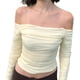thumbnail image 3 of Camiseta de manga larga acampanada de malla ajustada, Sexy, sin tirantes, Tops de manga larga para salir, novedad de 2023, 3 of 4