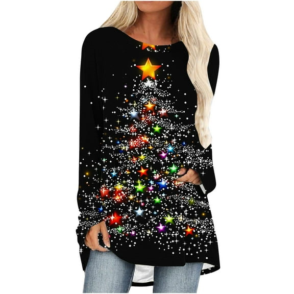 Christmas Sweaters for Women Crewneck Sweatshirts Fall Workout Sweatshirt Long Sleeve Tops Plus Size